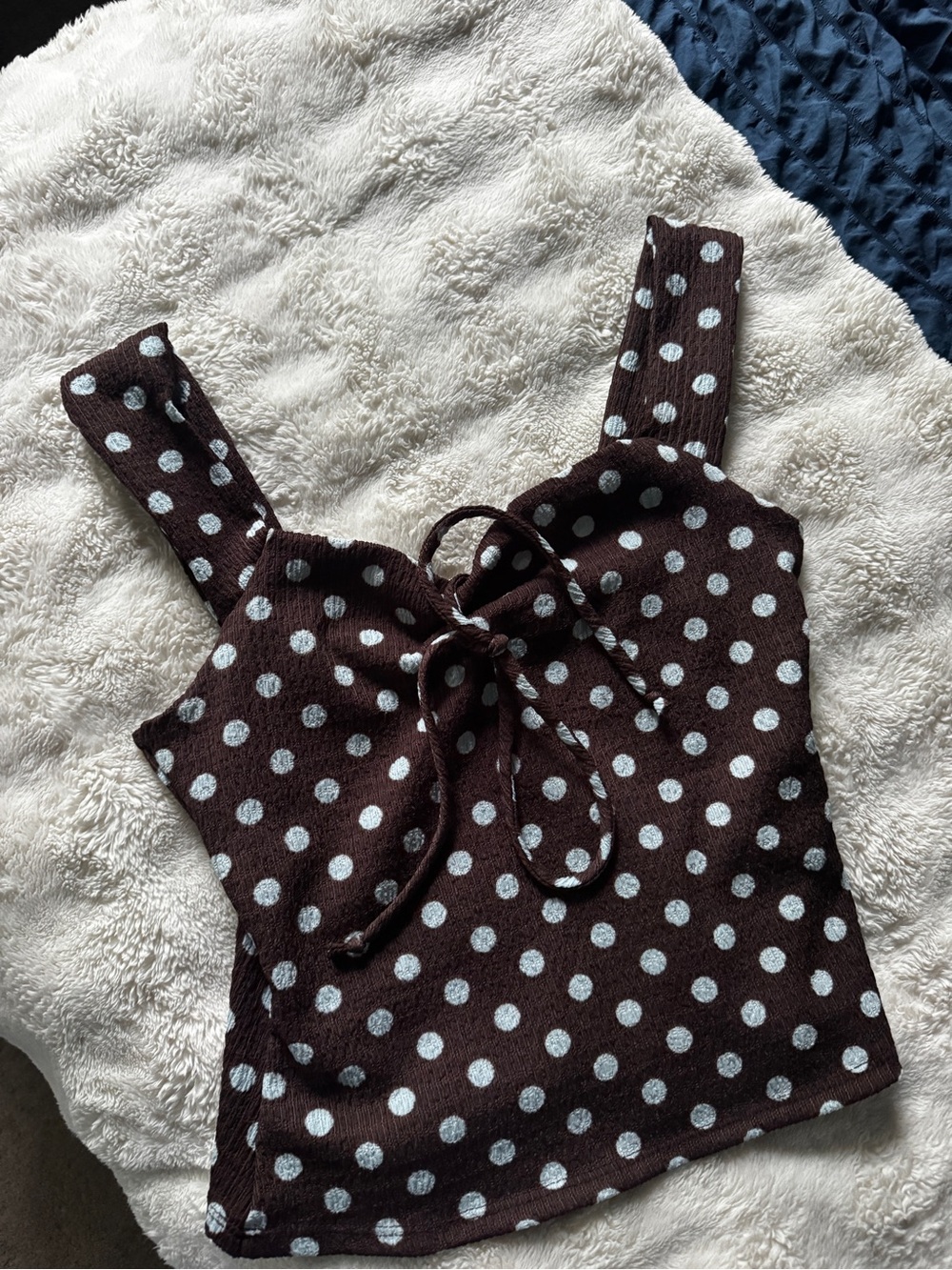 Polka Dot Tie-Front Top